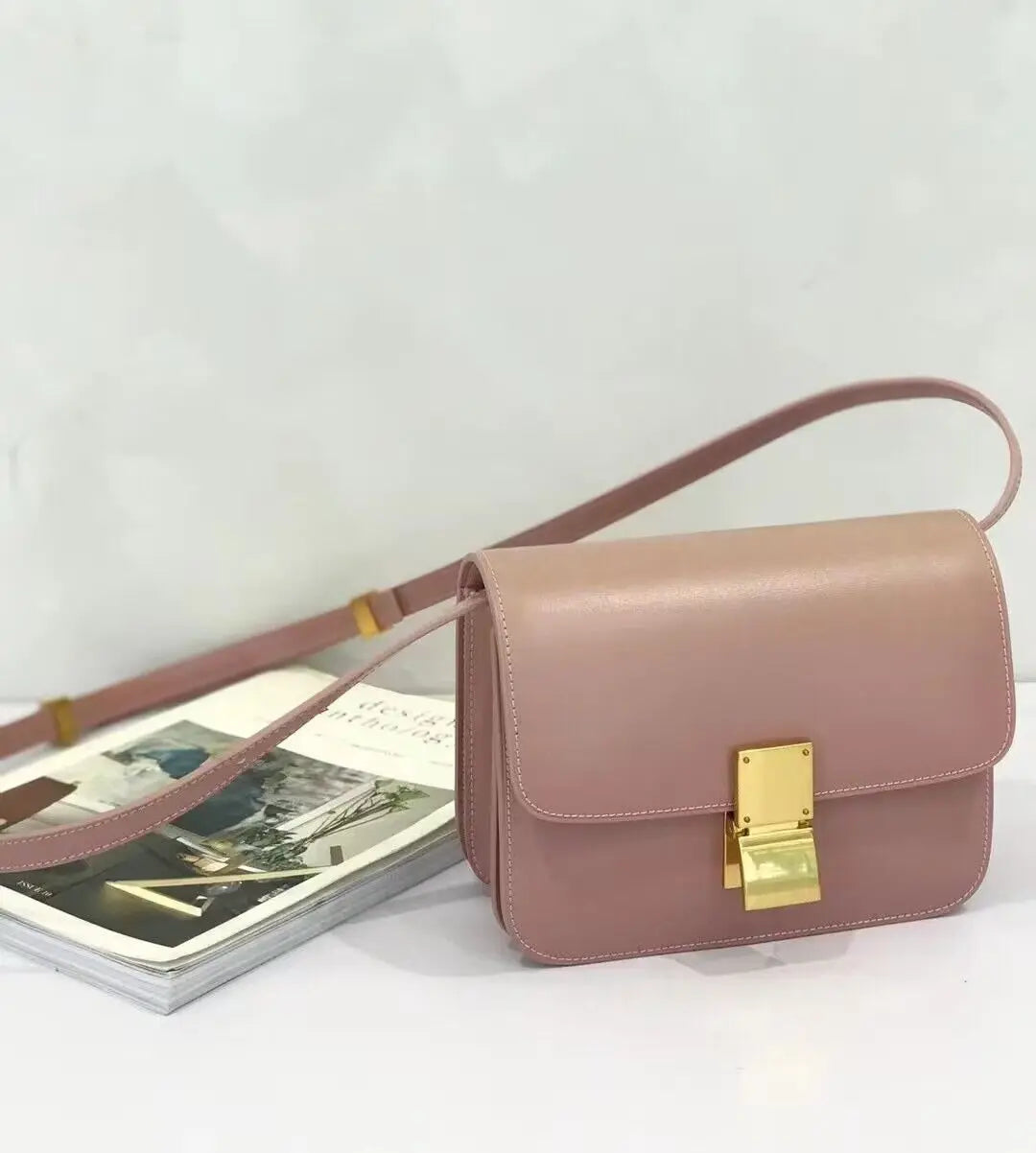 New Tofu Bag Luxury Brand Top Quality Smooth Genuine Leather One Shoulder Messenger Bag Fashion Women's Small Square Box Bag