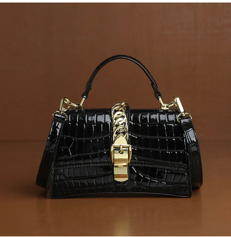 Real leather Handbag women's bag Crocodile patterned cowhide fashion luxury ladies handbags famous brand Women's leather bags