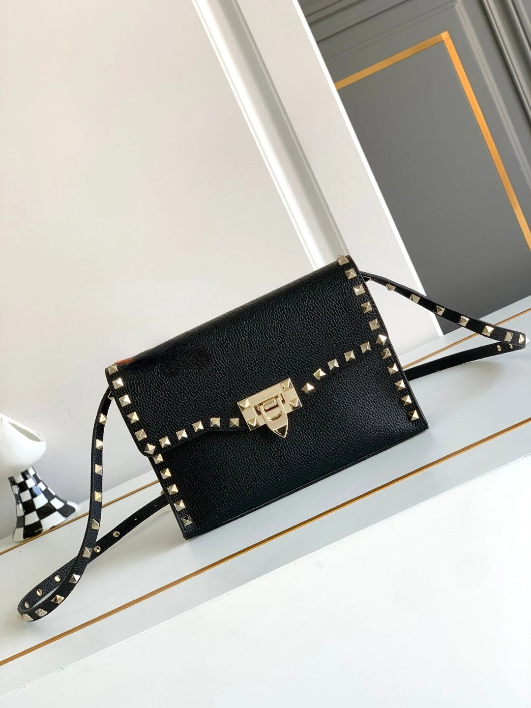 2024 Luxury Design Rivet Crossbody Bag Women Genuine Leather Single Ladies Hand Bags Shoulder Messenger Stud Purses and Handbag