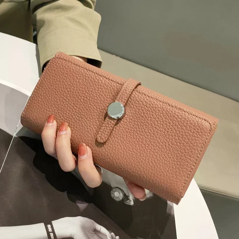 LOERSS Genuine Leather Wallet Women's Long Clutch Luxury Purses Fashion Ladies Zipper Pocket Coin Card Holder 2023 New Wallet