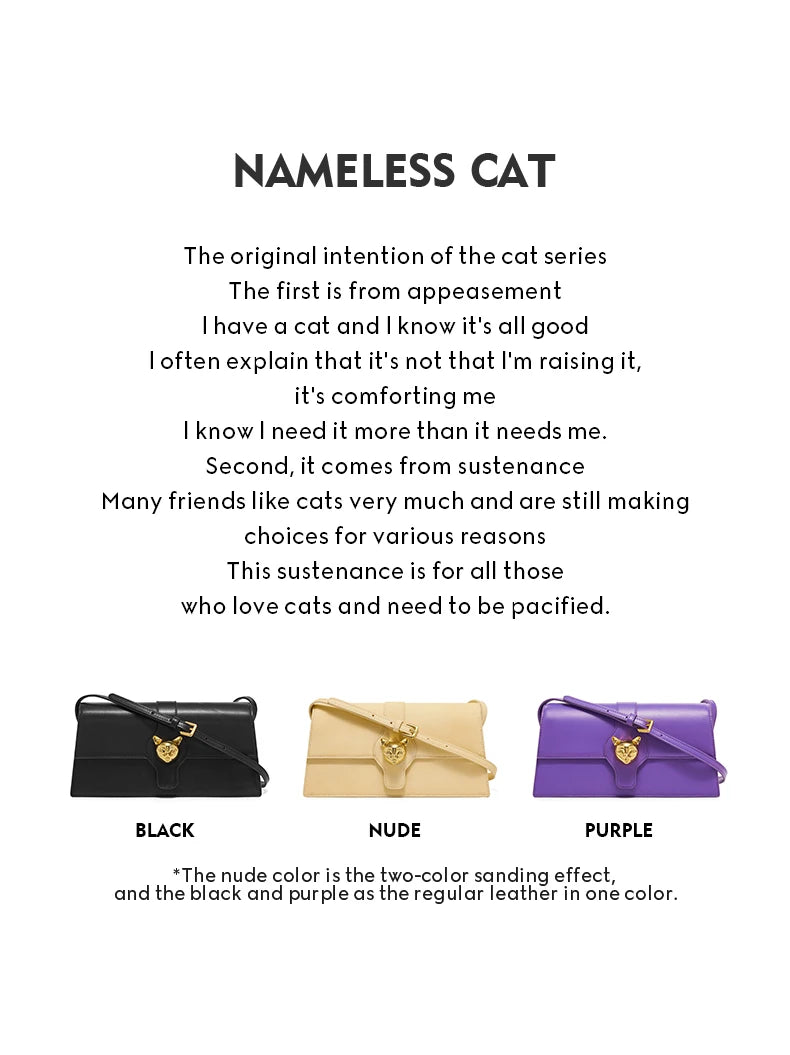 BAFELLI 2023 NEW WOMEN'S LUXURY BAGS NAMELESS CAT SERIES BRAND FASHION HANDBAG LEATHER CLUTCH STYLISH EVENING CASUAL PURSE