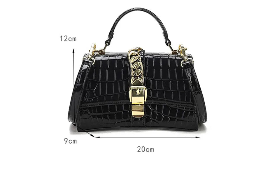 Real leather Handbag women's bag Crocodile patterned cowhide fashion luxury ladies handbags famous brand Women's leather bags