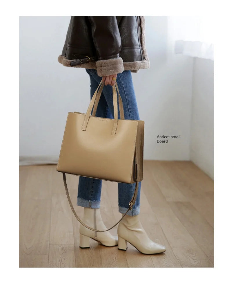 Luxury Business Women's Handbags 14 Inch Laptop Bag Fashion Lady Briefcase Genuine Leather Commuter Portable Shoulder Tote Bags