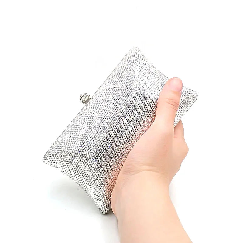 SMALL Classical Bridal wedding party purses women evening party luxury diamonds full crystal clutches elegant purses