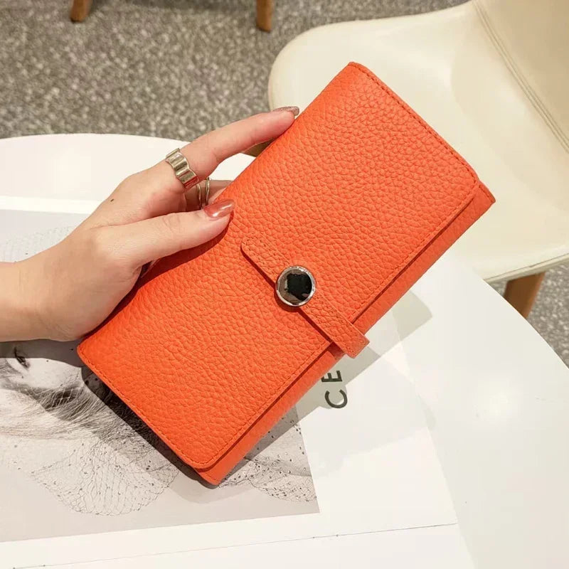 LOERSS Genuine Leather Wallet Women's Long Clutch Luxury Purses Fashion Ladies Zipper Pocket Coin Card Holder 2023 New Wallet