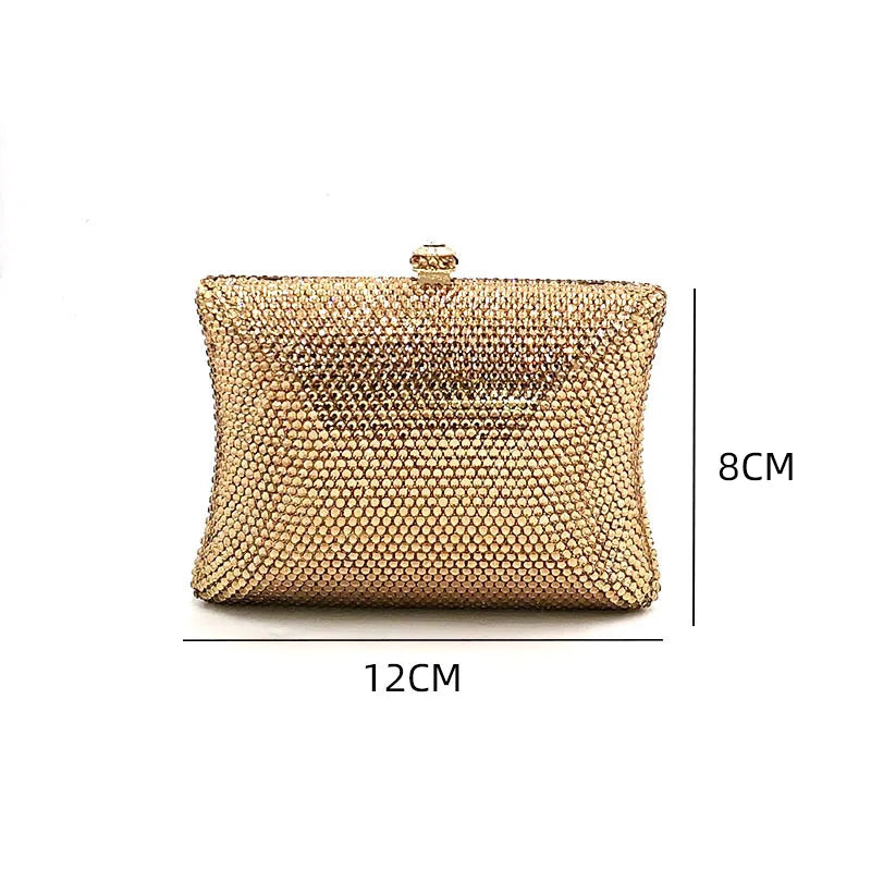 SMALL Classical Bridal wedding party purses women evening party luxury diamonds full crystal clutches elegant purses