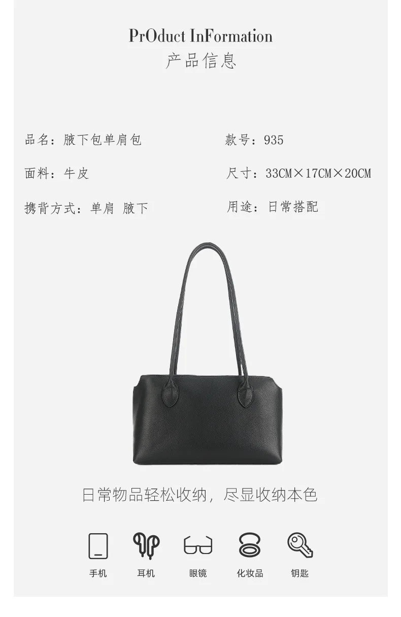 Luxury tote Bag for Women Designer Shoulder Bag Female solid soft Real Leather Large-capacity CasualFashion Bag