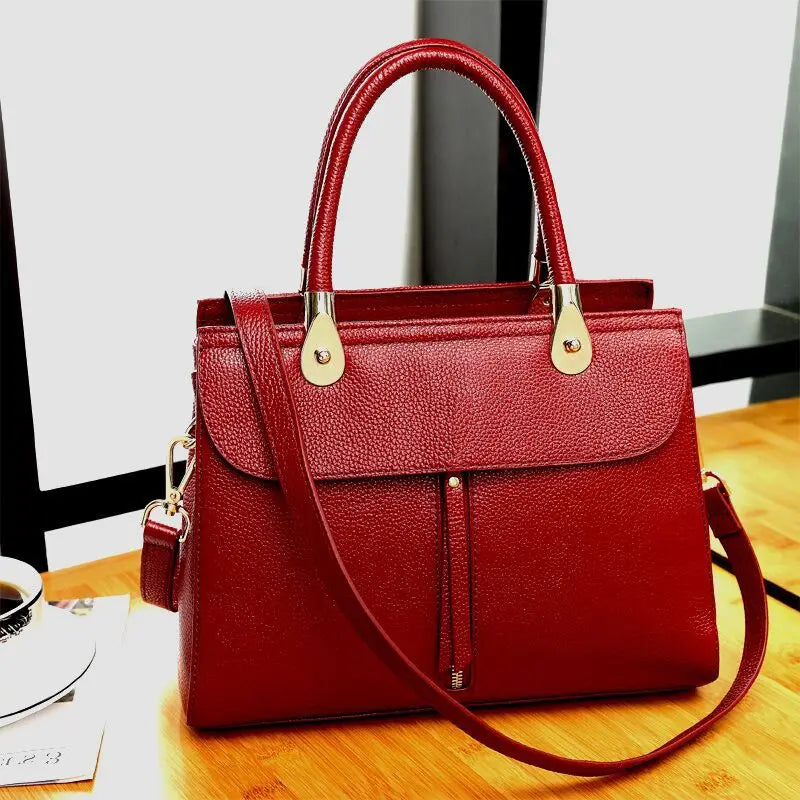 Cow Leather Handbag for Women 2022 New Luxury Large Capacity Shoulder Crossbody Bags Office Ladies Daily Work Tote Bag