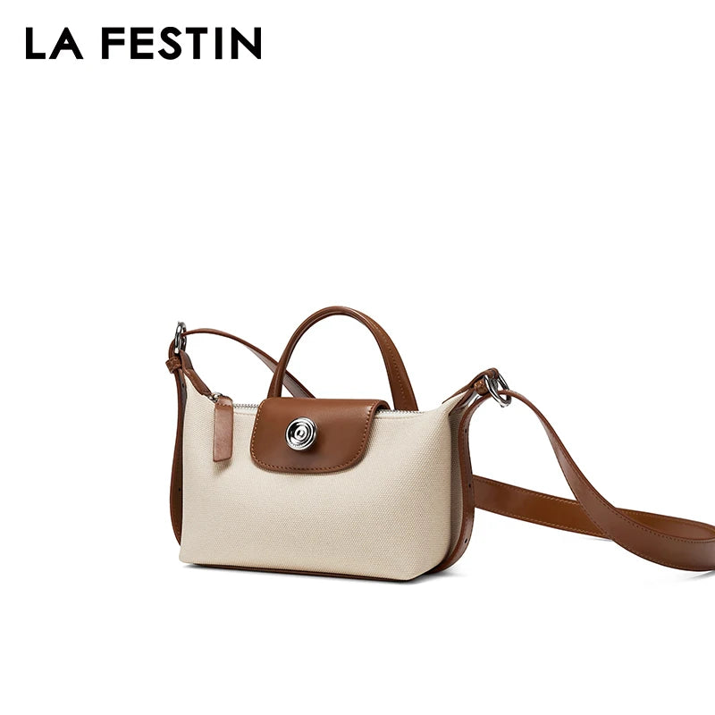 LA FESTIN Original 2024 New Handbag Women's Bag Leather Shoulder Crossbody Bag Portable Bag Luxury Brand Bag