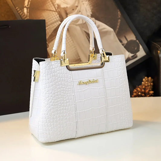 Luxury Bags For Women Crocodile Patent Leather Messenger Bag Large Capacity Female Tote 2023 Brand Designer Handbag