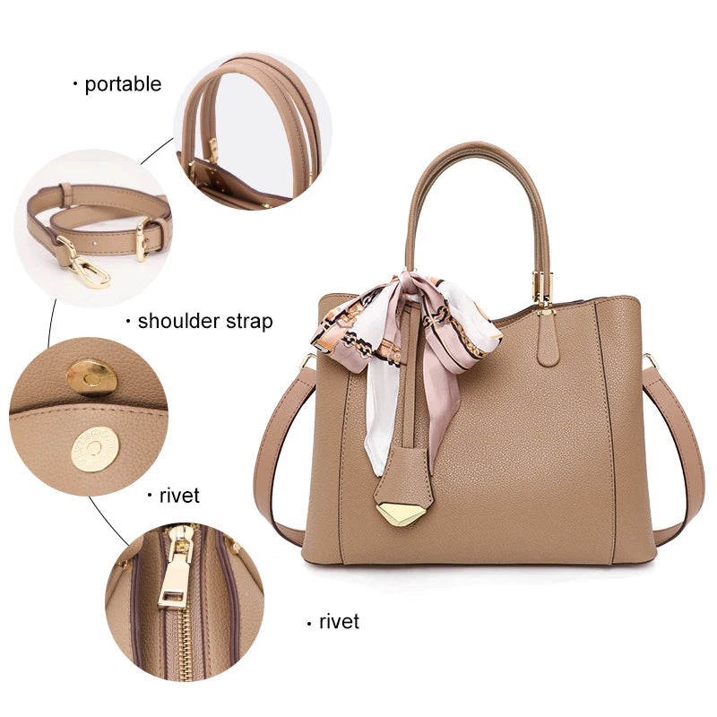 2024 New Women's Handbag Grand and High end Cowhide Commuting Mom's Bag