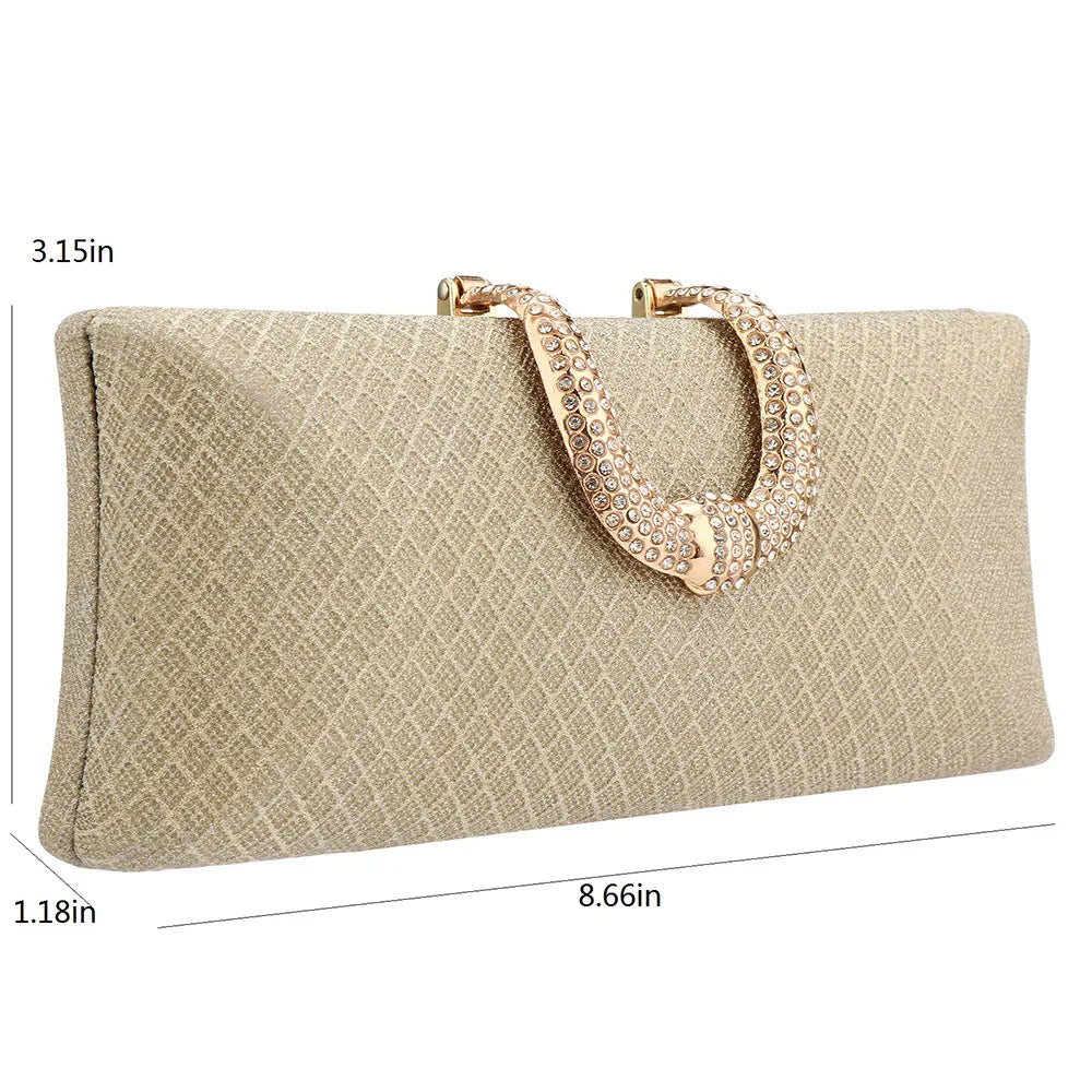 YYW Evening Bags For Women Fashion Gold Luxury Clutches And Purse Chain Shoulder Bags Handbags Banquet Glitter Clutch Sac A Main