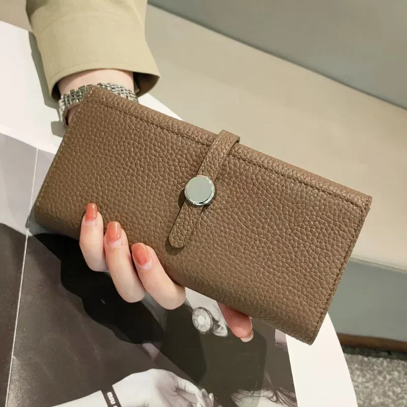 LOERSS Genuine Leather Wallet Women's Long Clutch Luxury Purses Fashion Ladies Zipper Pocket Coin Card Holder 2023 New Wallet