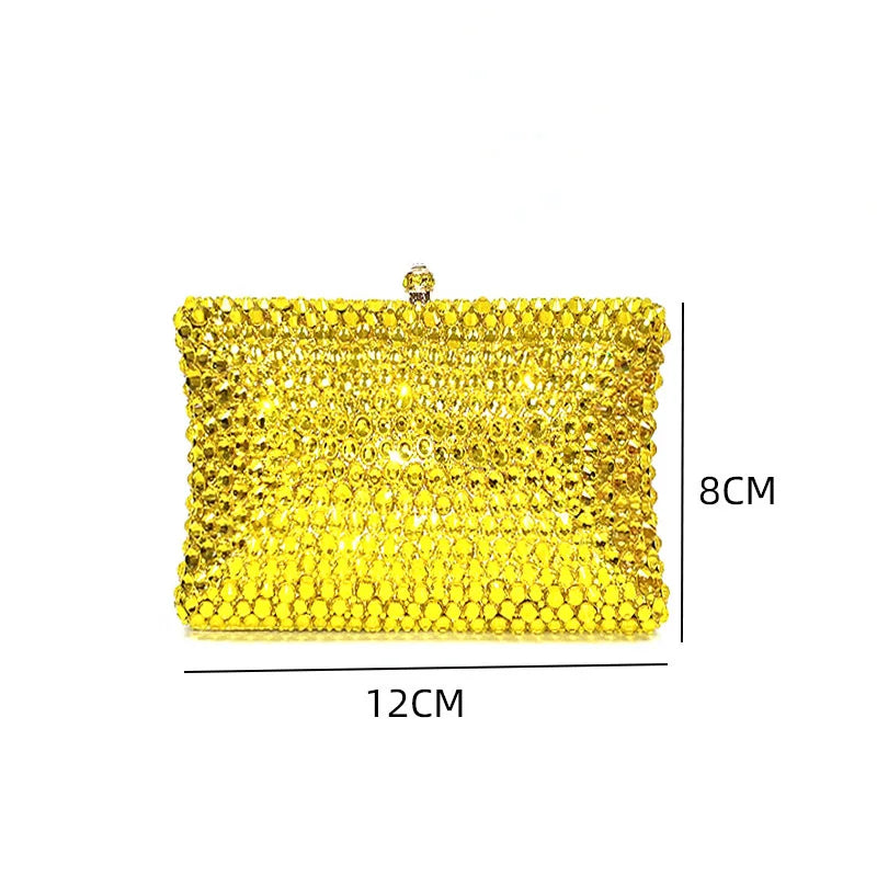 SMALL Classical Bridal wedding party purses women evening party luxury diamonds full crystal clutches elegant purses