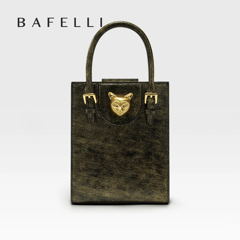 BAFELLI 2024 NEW WOMEN'S HANDBAG CAT LUXURY BRAND DESIGNER ORIGINAL STYLE TRENDING SHOULDER CASUAL BAGS MINI TOTE CROSSBODY