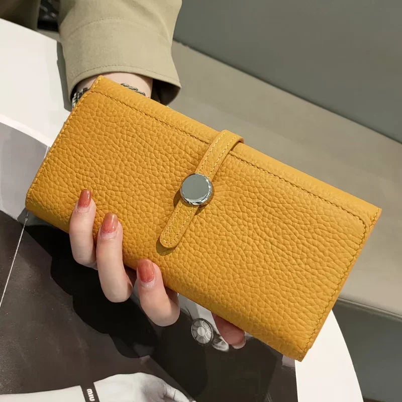 LOERSS Genuine Leather Wallet Women's Long Clutch Luxury Purses Fashion Ladies Zipper Pocket Coin Card Holder 2023 New Wallet