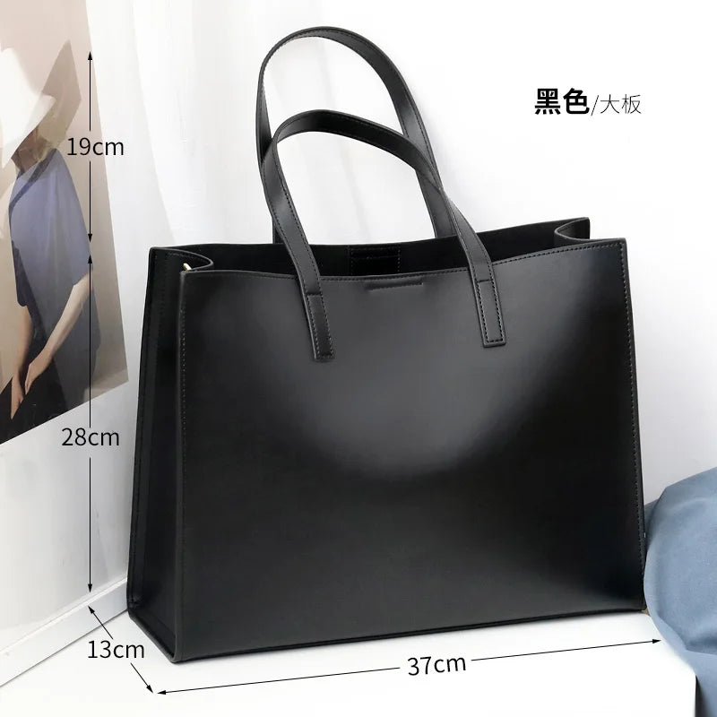 Luxury Business Women's Handbags 14 Inch Laptop Bag Fashion Lady Briefcase Genuine Leather Commuter Portable Shoulder Tote Bags