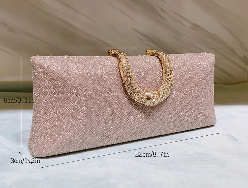 YYW Evening Bags For Women Fashion Gold Luxury Clutches And Purse Chain Shoulder Bags Handbags Banquet Glitter Clutch Sac A Main