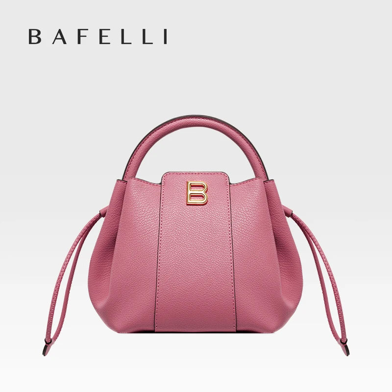 BAFELLI 2024 WOMEN'S HANDBAG BUCKET BAG FASHION LEATHER STYLISH SHOULDER LUXURY BRAND FEMALE DESIGNER PURSE CLASSIC