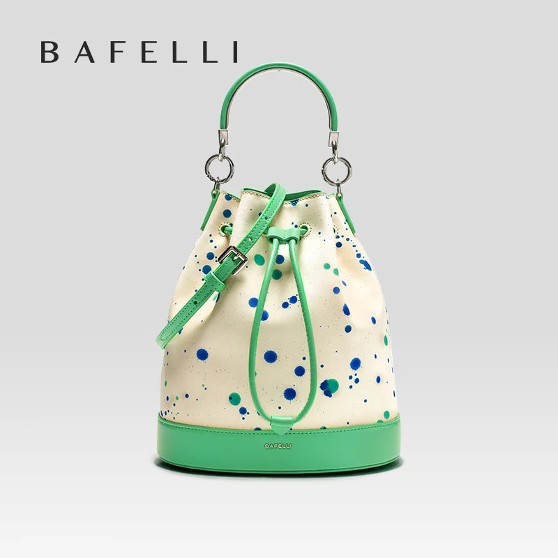 BAFELLI 2023 WOMEN'S NEW HANDBAG LUXURY BRAND SPRING SUMER DESIGNER STYLE STRING LEATHER BUCKET BAGS ORIGINAL TREND PURSE