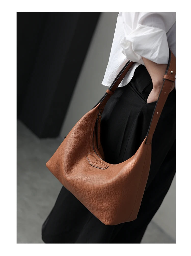 2022 New Arrival Underarm Bag Women Genuine Leather Crossbody Bag Fashion Female Nylon Handbag Luxury Messenger Purses