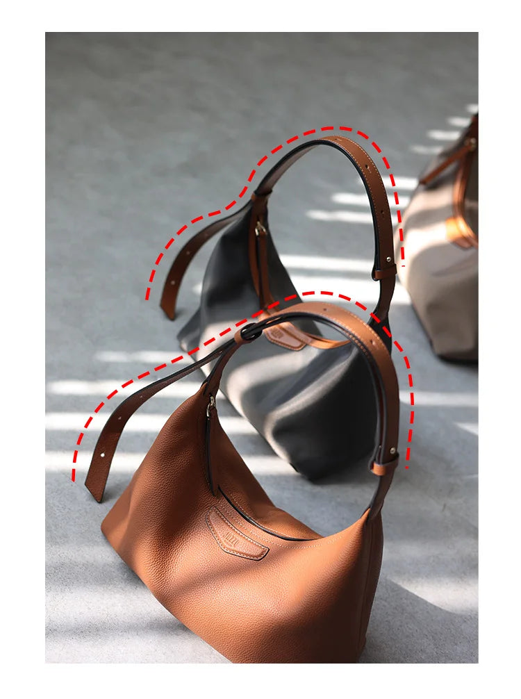 2022 New Arrival Underarm Bag Women Genuine Leather Crossbody Bag Fashion Female Nylon Handbag Luxury Messenger Purses