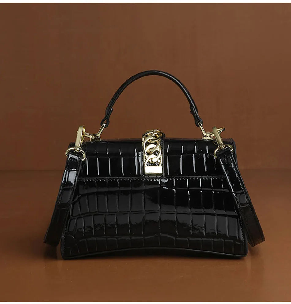 Real leather Handbag women's bag Crocodile patterned cowhide fashion luxury ladies handbags famous brand Women's leather bags