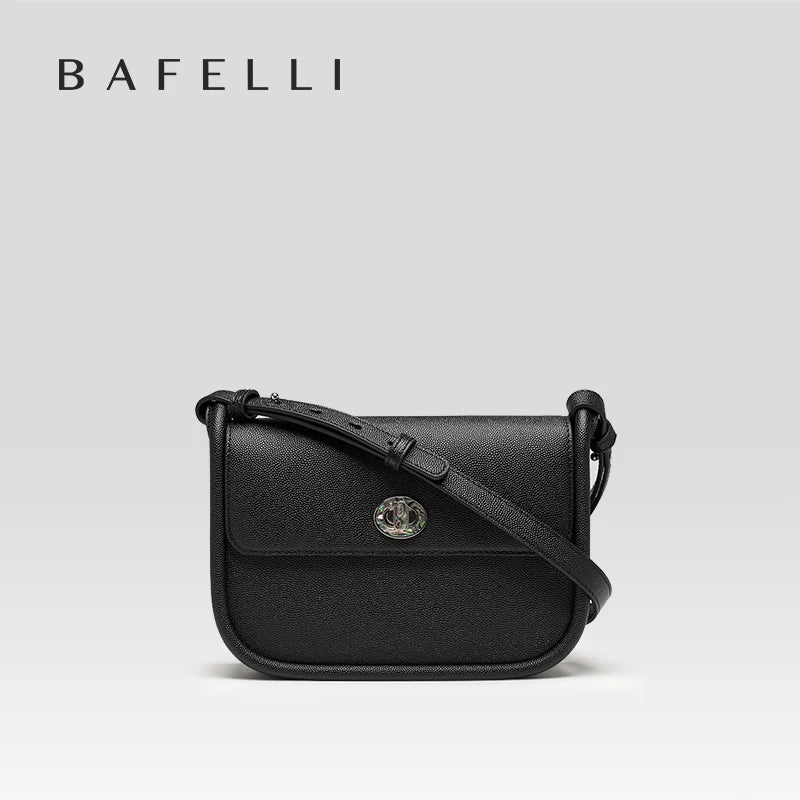 BAFELLI 2024 WOMEN'S NEW TREND LEATHER SADDLE BAGS FASHION STYLE ORIGINAL DESIGNER LUXURY BRAND CASUAL CROSSBODAY PURSE SHOULDER