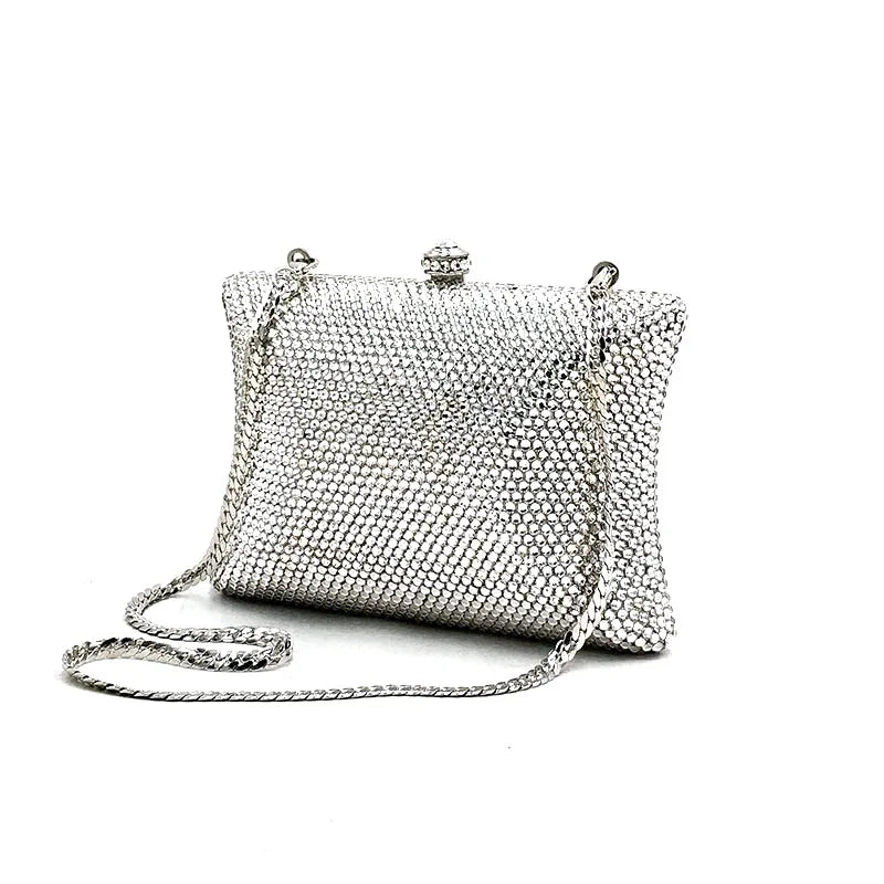 SMALL Classical Bridal wedding party purses women evening party luxury diamonds full crystal clutches elegant purses