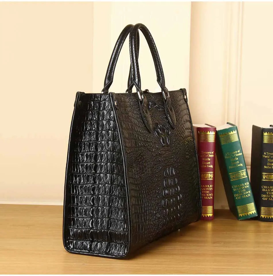 Luxury handbag real cowhide Crocodile pattern fashion Handbag women's leather women bags designer handbags quality Women's bag