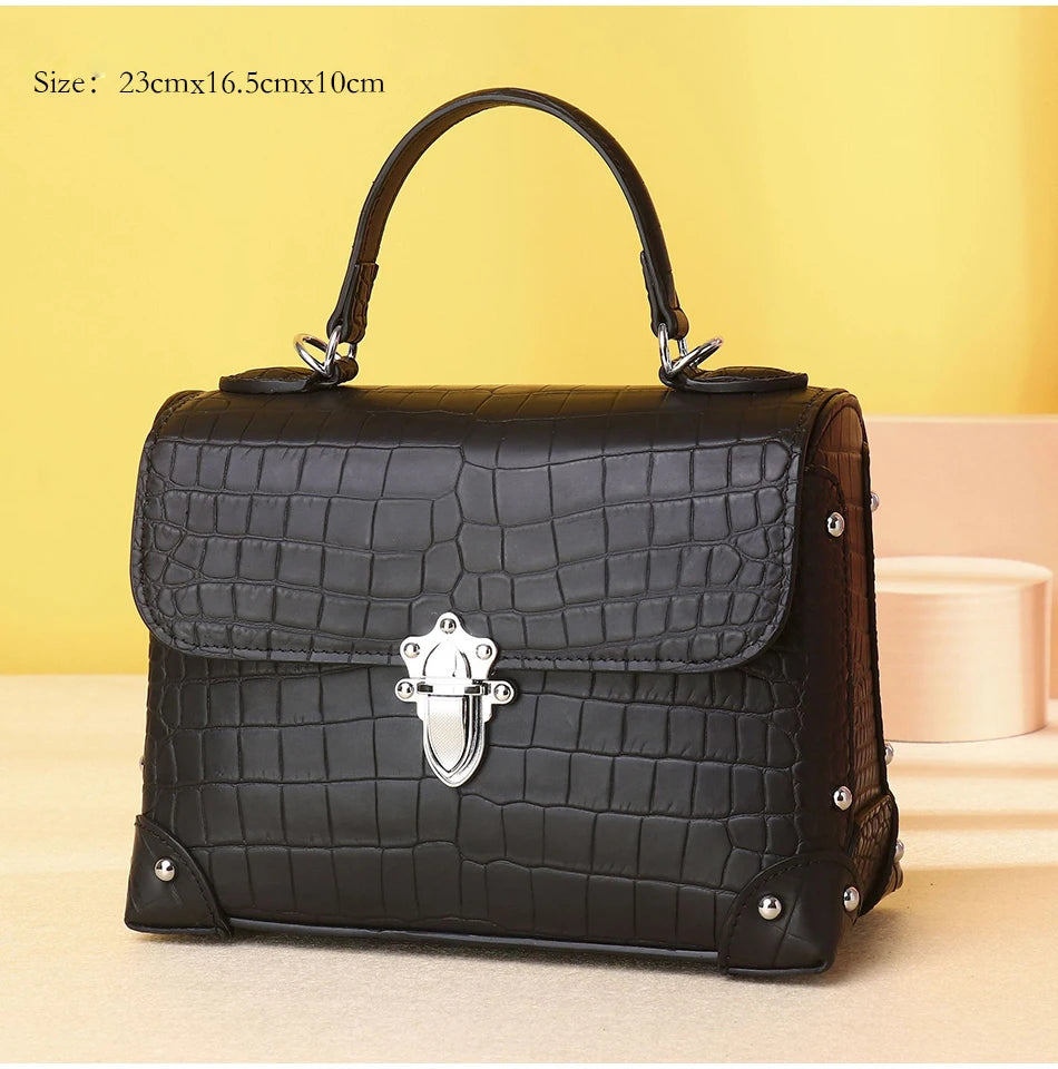 Luxury Crocodile Pattern Handbag for Women Real cowhide Bag bags for women luxury women handbags ladies fashion totebag