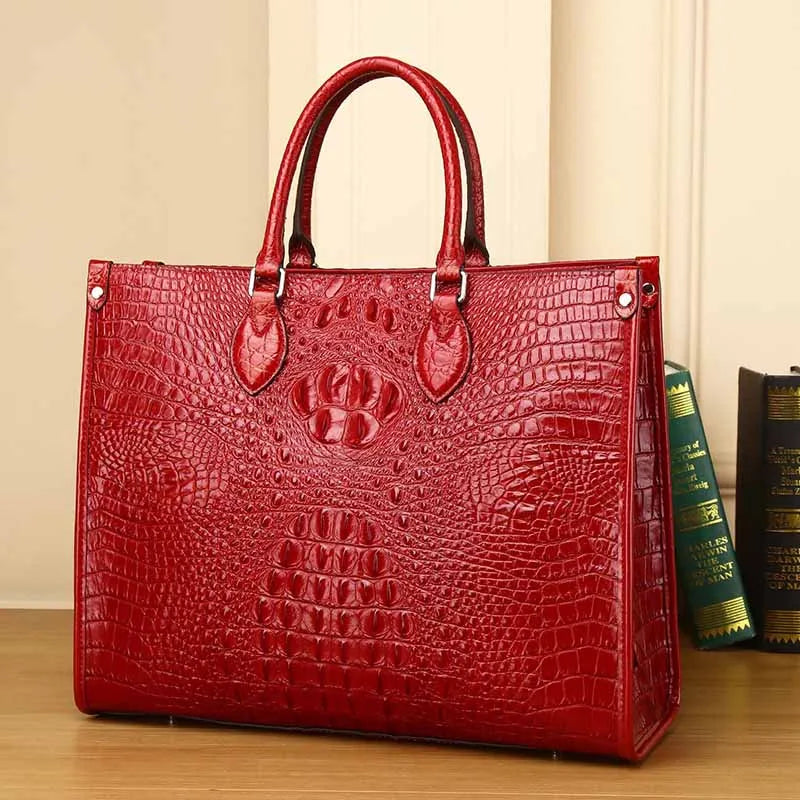 Luxury handbag real cowhide Crocodile pattern fashion Handbag women's leather women bags designer handbags quality Women's bag