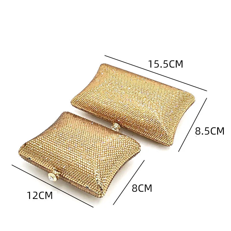 SMALL Classical Bridal wedding party purses women evening party luxury diamonds full crystal clutches elegant purses