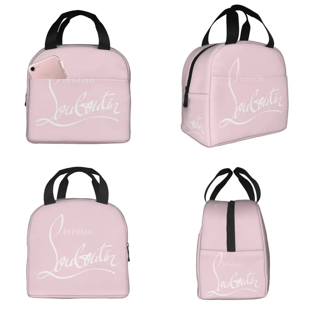 Christians High Heels Louboutins Insulated Lunch Bags Thermal Bag Meal Container Lady Beauty Large Tote Lunch Box Bento Pouch