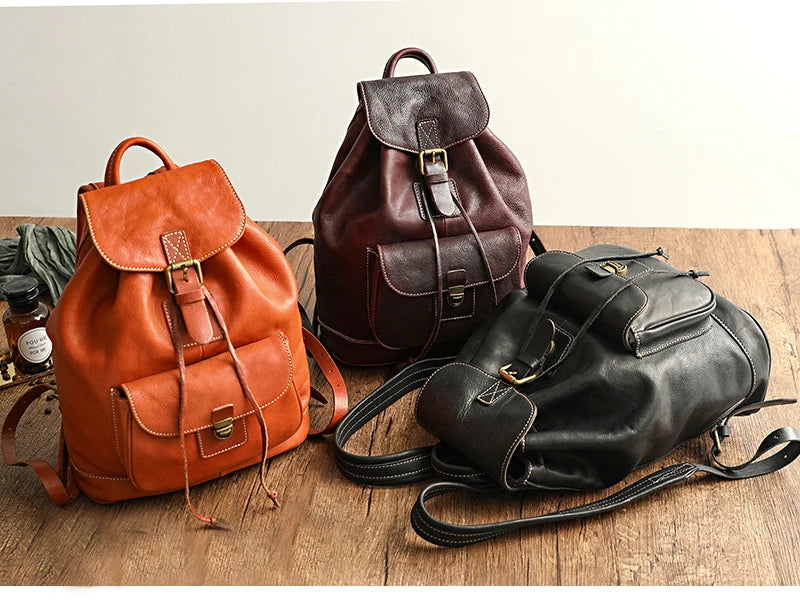 New Luxury Women Leather Backpacks Ladies Genuine Leather Luxury Backpack High-quality Woman Vintage Anti-theft Backbags