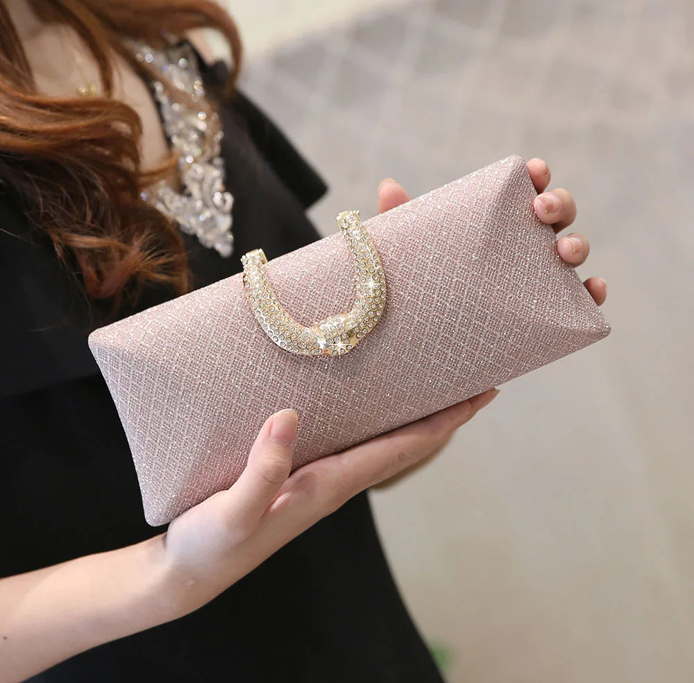 YYW Evening Bags For Women Fashion Gold Luxury Clutches And Purse Chain Shoulder Bags Handbags Banquet Glitter Clutch Sac A Main