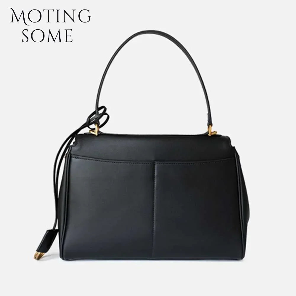 Motingsome 2024 Rodeo Buckle Woman Luxury Designer Bags Cow Leather Handbag Fashion Lady Pouch Retro Underarm Purses Tote New