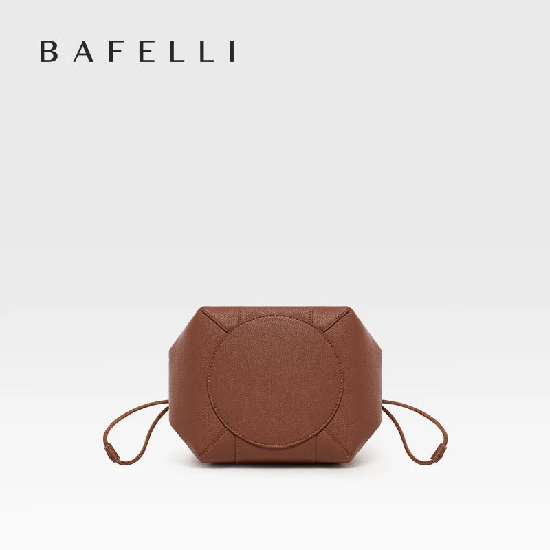 BAFELLI 2024 WOMEN'S HANDBAG BUCKET BAG FASHION LEATHER STYLISH SHOULDER LUXURY BRAND FEMALE DESIGNER PURSE CLASSIC