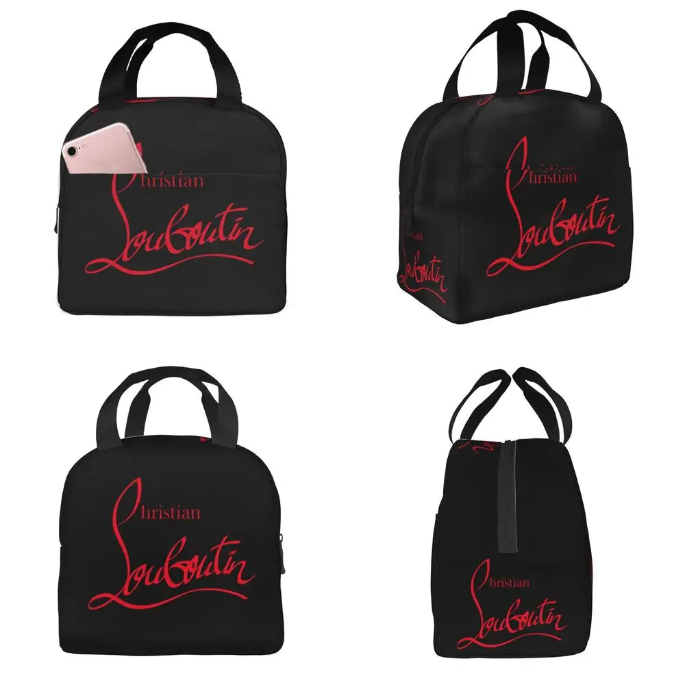 Christians High Heels Louboutins Insulated Lunch Bags Thermal Bag Meal Container Lady Beauty Large Tote Lunch Box Bento Pouch