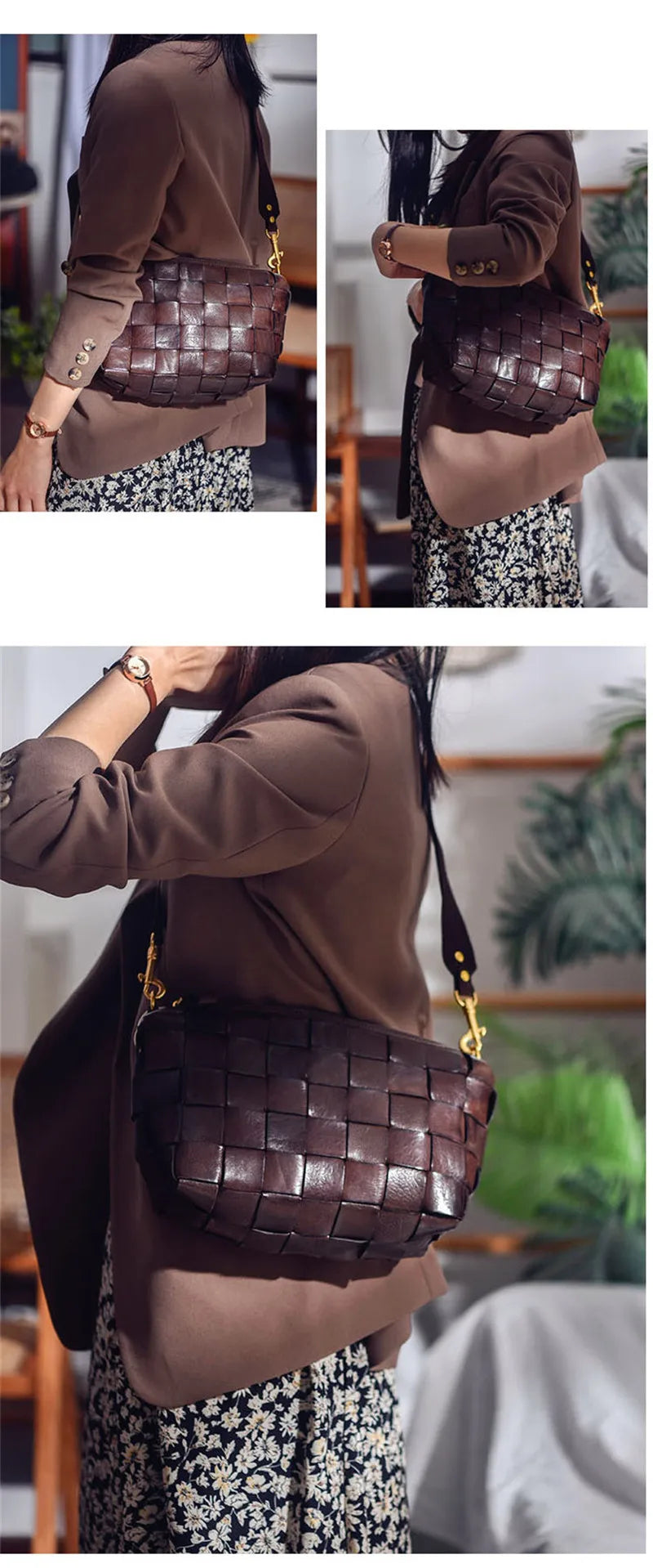 PNDME designer luxury genuine leather woven women's crossbody bag outdoor casual high quality real cowhide female shoulder bag