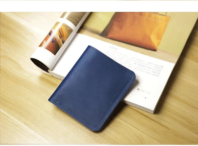 Genuine Leather Casual Men Wallet Luxury Design Short Purse Slim Card Holders Solid Money Bag Ultra Thin Minimalist Wallets