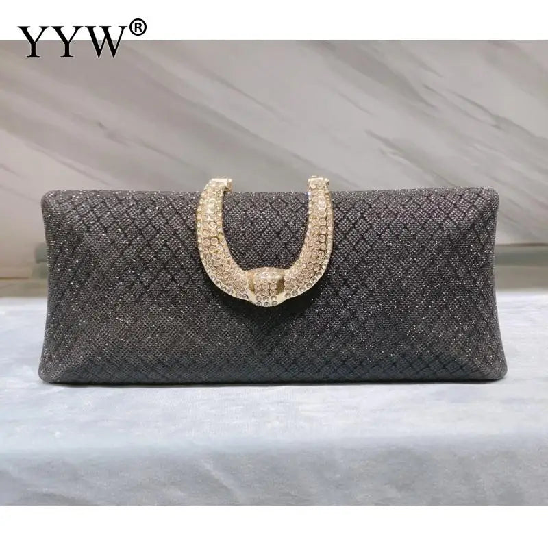 YYW Evening Bags For Women Fashion Gold Luxury Clutches And Purse Chain Shoulder Bags Handbags Banquet Glitter Clutch Sac A Main