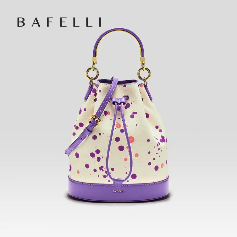 BAFELLI 2023 WOMEN'S NEW HANDBAG LUXURY BRAND SPRING SUMER DESIGNER STYLE STRING LEATHER BUCKET BAGS ORIGINAL TREND PURSE