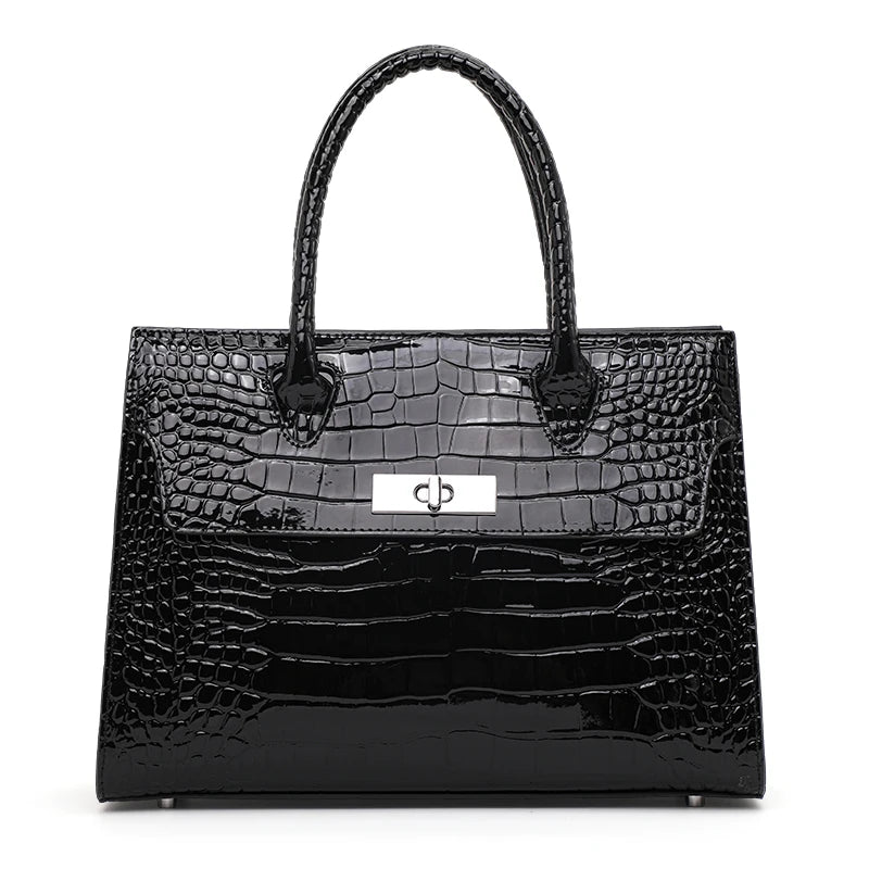 Aidrani  Fashionable crocodile patterned handbag, made of cowhide material, large capacity high luxury women's bag