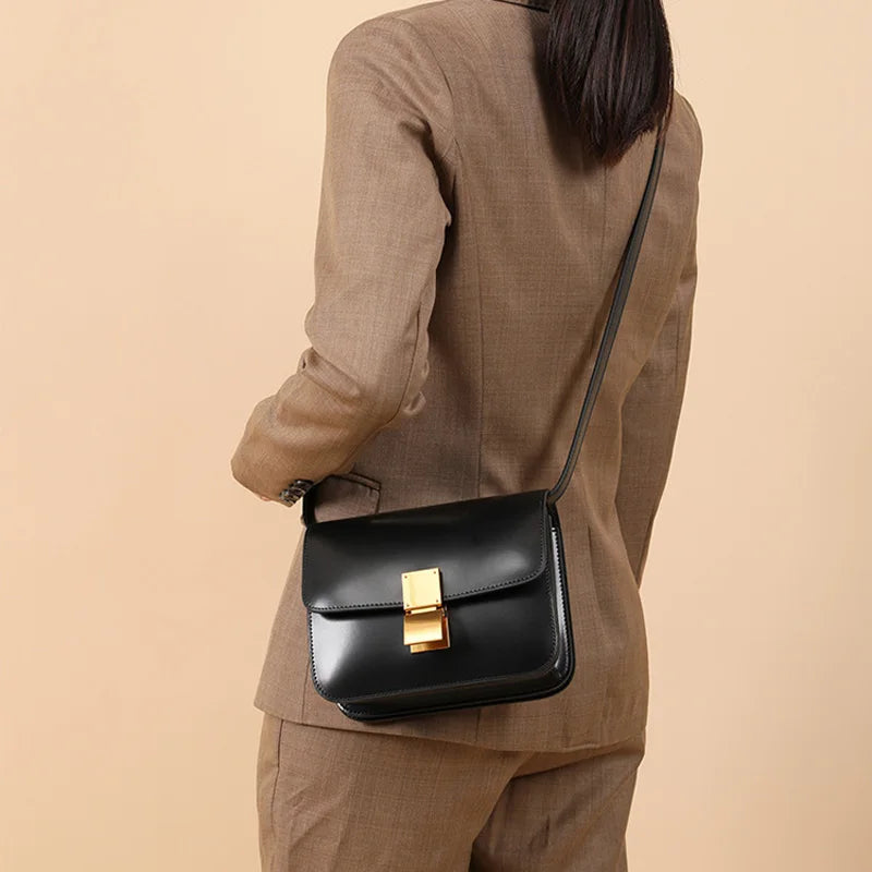 2024 Brand Design Fashion Genuine Leather Tofu Buns Bags Luxury High Quality Single Shoulder Messenger Women's Bag