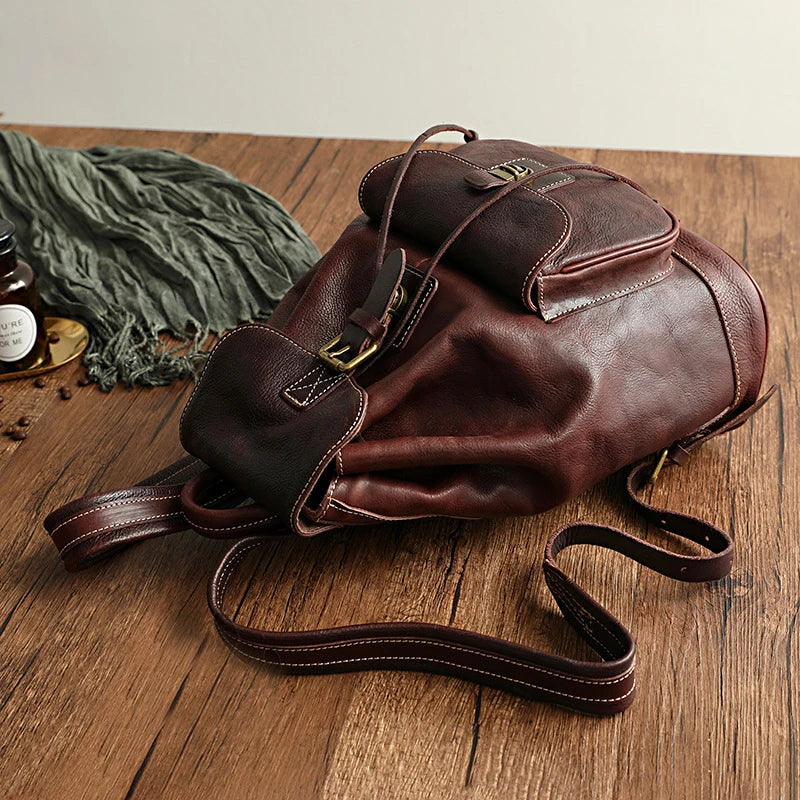 New Luxury Women Leather Backpacks Ladies Genuine Leather Luxury Backpack High-quality Woman Vintage Anti-theft Backbags