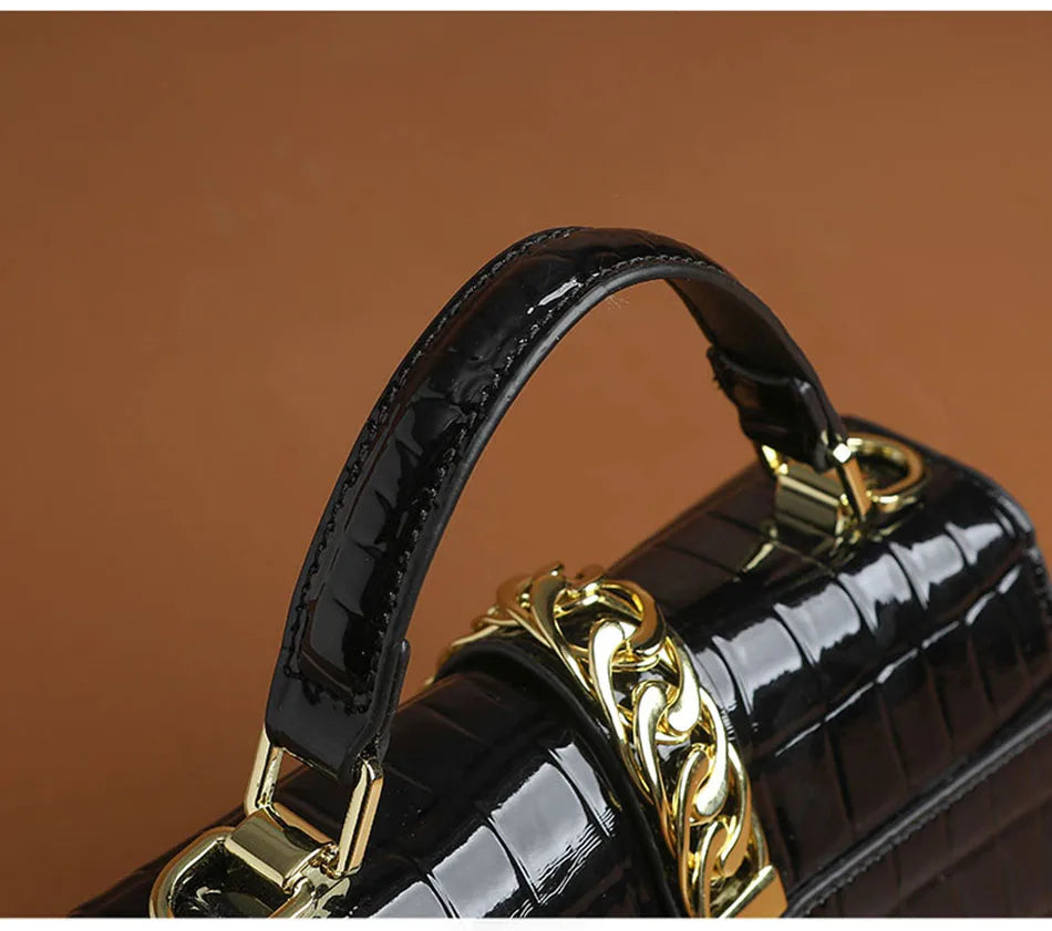 Crocodile Pattern Genuine leather Women's Bag 2024 New luxury Handbag, light luxury Single Shoulder Crossbody Women's Bag