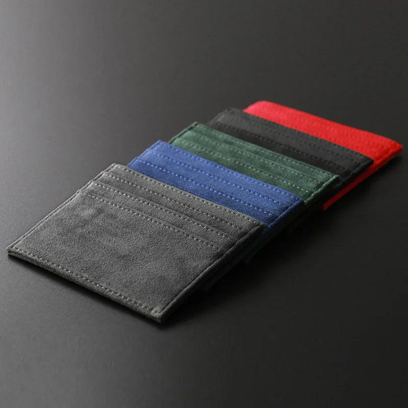 ALCANTARA Card Holder Women & Man Turn fur Luxury Artificial Leather Slim Card Wallet Small Thin Card Package