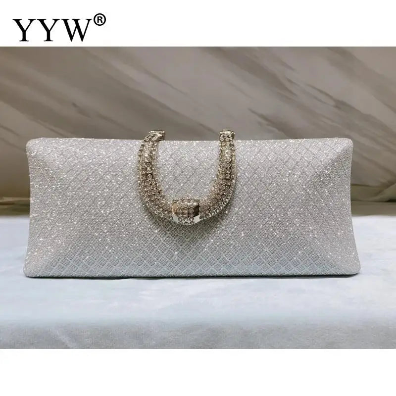 YYW Evening Bags For Women Fashion Gold Luxury Clutches And Purse Chain Shoulder Bags Handbags Banquet Glitter Clutch Sac A Main