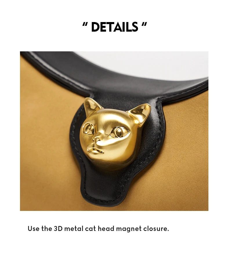 BAFELLI 2024 NEW WOMEN'S HANDBAG CAT SERIES GENUINE LEATHER LUXURY BRAND FASHION RETRO STYLE SHOULDER HOBOS FLAP BAGS FEMALE